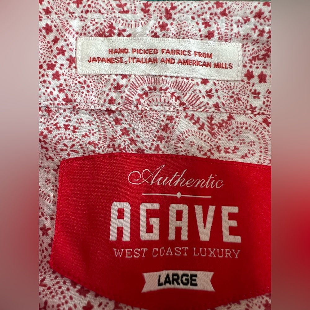 Agave Red Patterned Casual Button Down Shirt - image 6